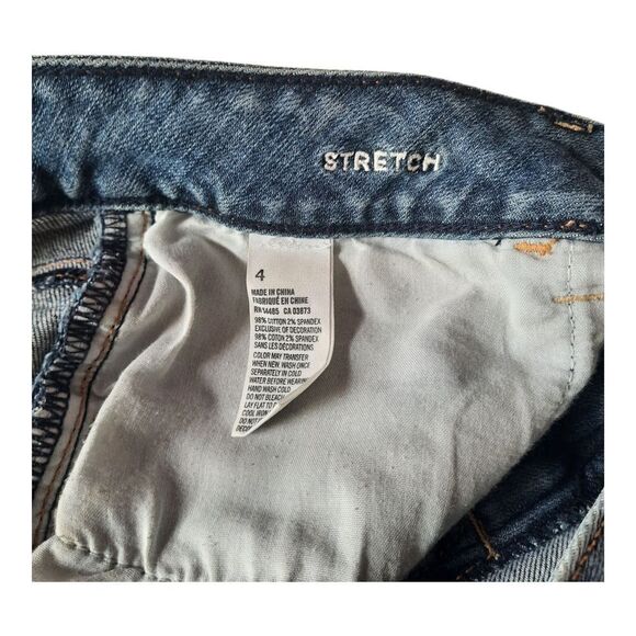 American Eagle Blue Distressed Jean Shorts - Picture 3 of 5